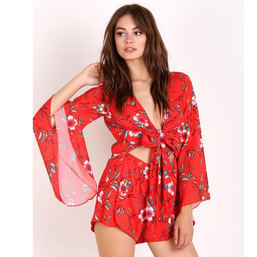 Winston White Anthro Hermosa Bell Sleeve Romper